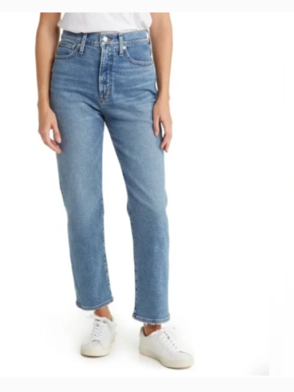 Madewell The Perfect Vintage Jean Women 32 Blue High Rise Straight Crop Ankle